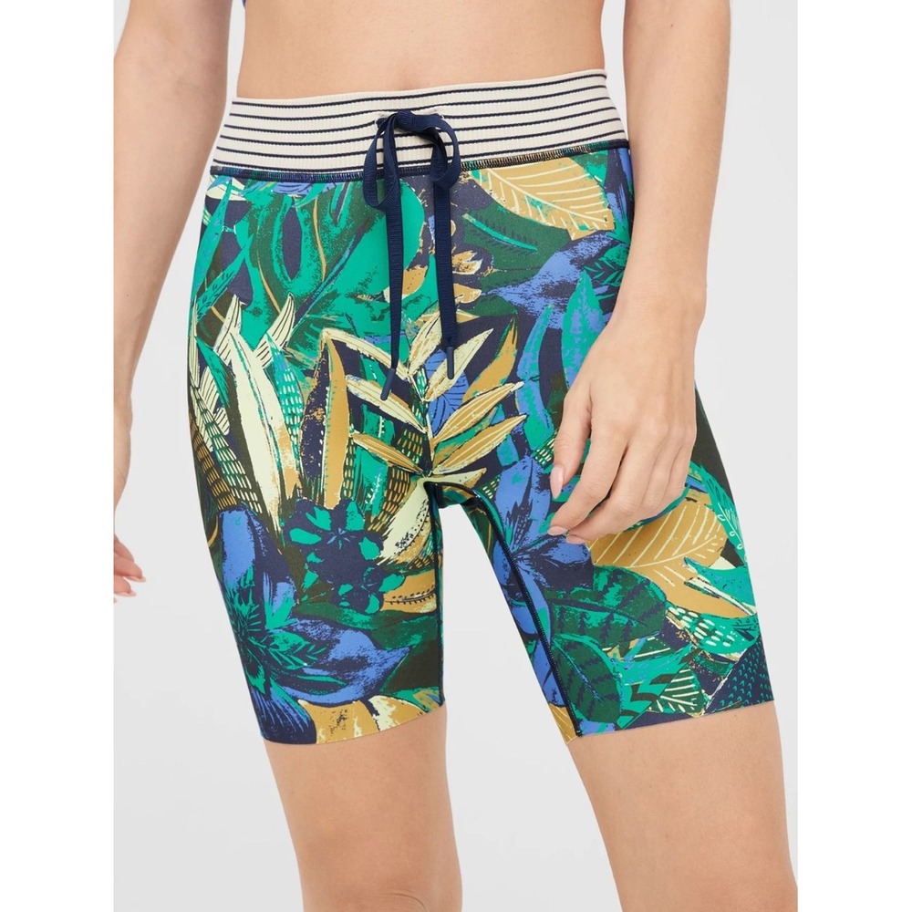 OFFLINE By Aerie Goals Drawcord Tropical Bike Shorts S Athletic Sporty Resort